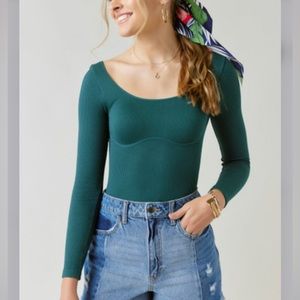 NWT ribbed thong body suit